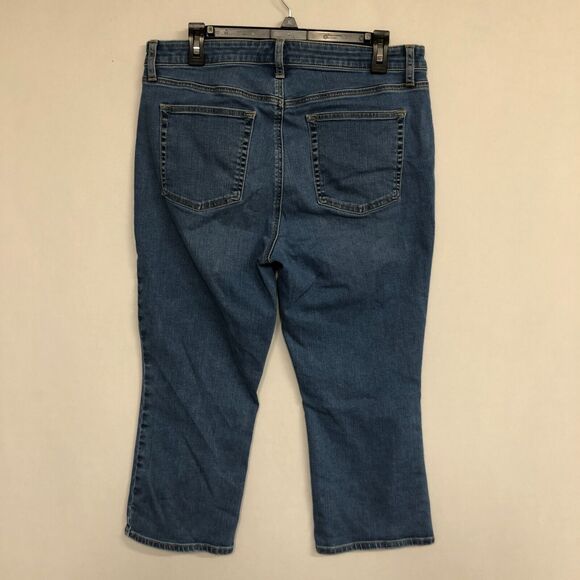 Talbots Women Crop Flare Jeans Size 14P 14 Petite Blue Denim B171 -2 - Picture 15 of 16